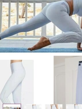 CALIA by Carrie Underwood Light Blue High-Rise Perforated Leggings